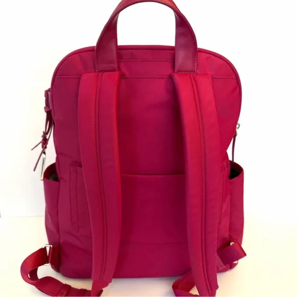 Tumi Voyageur Rosie Nylon Backpack in Berry Fushia with laptop compartment - Picture 5 of 11